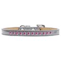 Mirage Pet Products Bright Pink Crystal Puppy Ice Cream CollarSilver Size 14 612-07 SV-14